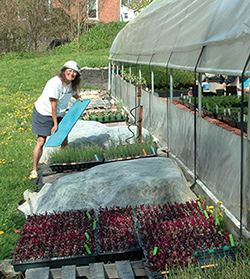 Outside the greenhouse on Michaela's Farm in Oldenburg, IN.