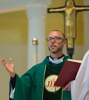 Father Paddy Gilger, SJ celebrating his first Mass