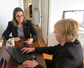 “We can help nourish the idea that every single person is called by God,” says Sister Julie Vieira, I.H.M. (left). 