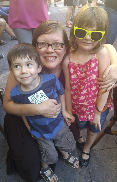 Sister Julia Walsh, F.S.P.A. with her godchildren