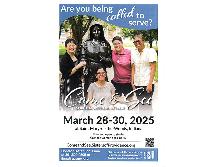 Sisters of Providence Saint Mary of-the-Woods, IN     Come and See Retreat – Spring 2025