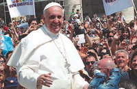 Pope Francis in a crowd