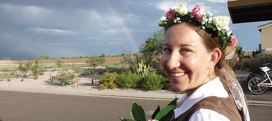 The night before the investiture ceremony, Jennifer Meissonnier and other women in formation had a vigil procession and celebration