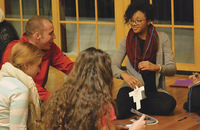 Young adults at a prayer group