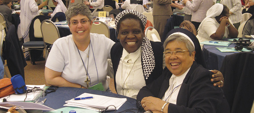 Sister Mary Pellegrino, C.S.J. with other sisters attending the International Union of Superiors General Plenary in 2013 in Rome. 