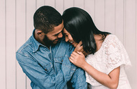 Happy young couple embracing