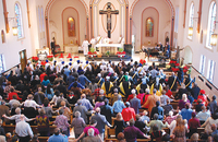 Large group at Mass